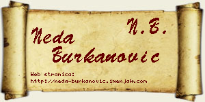 Neda Burkanović vizit kartica